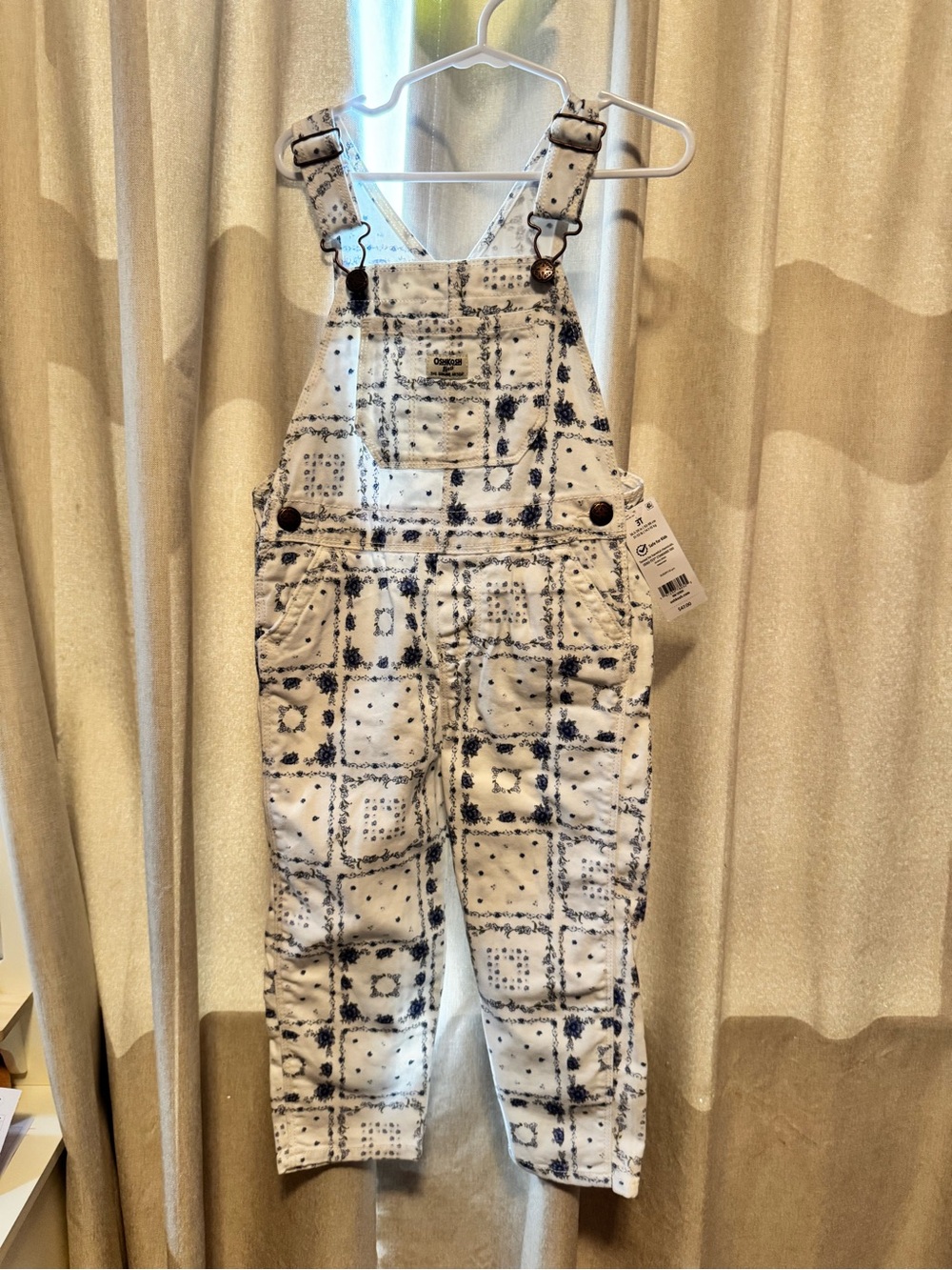 OshKosh B'gosh floral patch work Overalls
